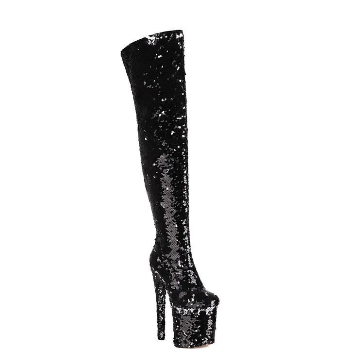 Sequin Over-the-Knee Stiletto Heel Fashion Boots - Style k.html - Image 5