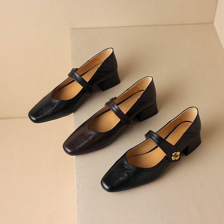 Minimalist Square Toe Chunky Heel Pumps - Style k.html