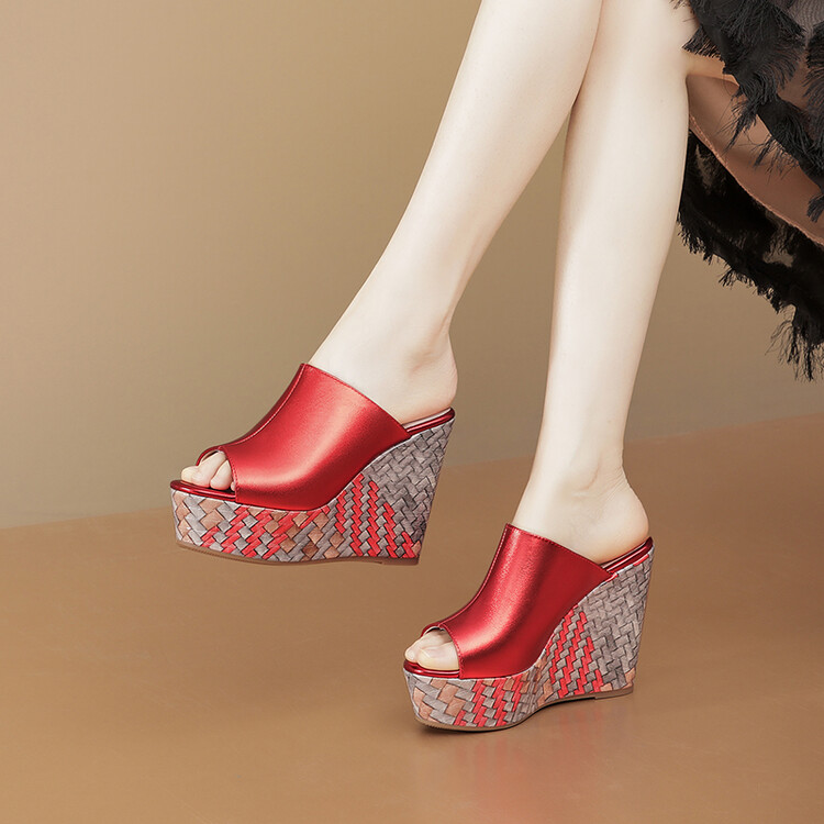 Minimalist High Heel Wedge Slippers for Women